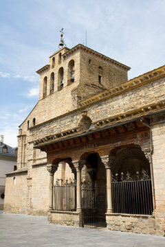 Jaca Cathedral of St Peter, the first Romanesque cathedral built in Aragon (1070s - early 12th century) and one of the oldest in the Iberian peninsula, Jaca, Spain.