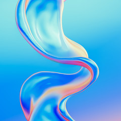 Splash fluid. 3d illustration, 3d rendering.