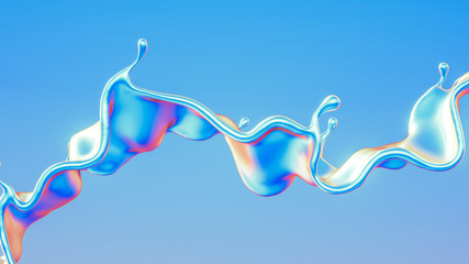 Splash fluid. 3d illustration, 3d rendering.