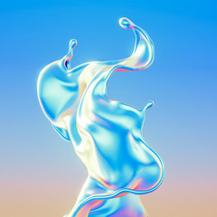 Obraz premium Splash fluid. 3d illustration, 3d rendering.