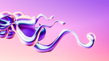 Splash fluid. 3d illustration, 3d rendering.