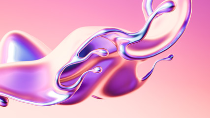 Splash fluid. 3d illustration, 3d rendering.