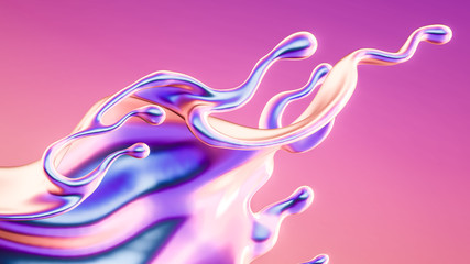 Splash fluid. 3d illustration, 3d rendering.