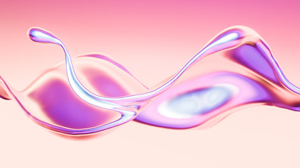 Splash fluid. 3d illustration, 3d rendering.
