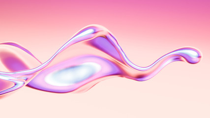 Splash fluid. 3d illustration, 3d rendering.