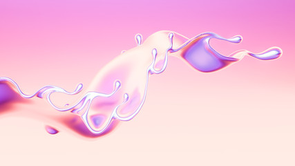 Splash fluid. 3d illustration, 3d rendering.