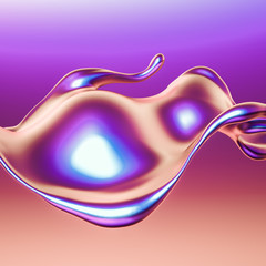 Splash fluid. 3d illustration, 3d rendering.