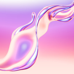 Splash fluid. 3d illustration, 3d rendering.