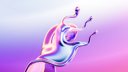 Splash fluid. 3d illustration, 3d rendering.