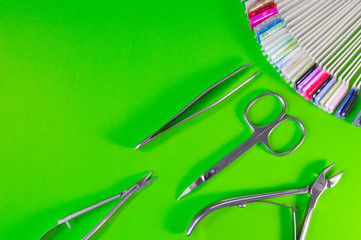 A set of cosmetic tools for manicure and pedicure