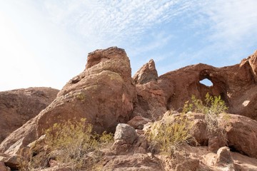 Fototapeta premium Mountain Range of Red Rocks with a Blue Sky