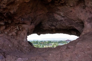 Hole of Mountain with City Inside