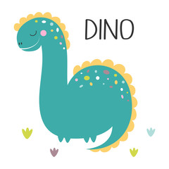 cute funny dinosaur isolated