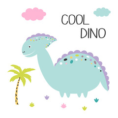 Fototapeta na wymiar cute funny dinosaur isolated