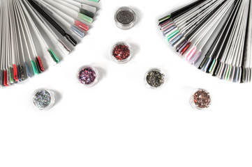 Tips and sparkles on white background.NEF