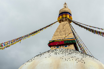 Boudhanath (also called Boudha, Bouddhanath or Baudhanath) is a buddhist stupa in Kathmandu, Nepal - UNESCO World Heritage Site