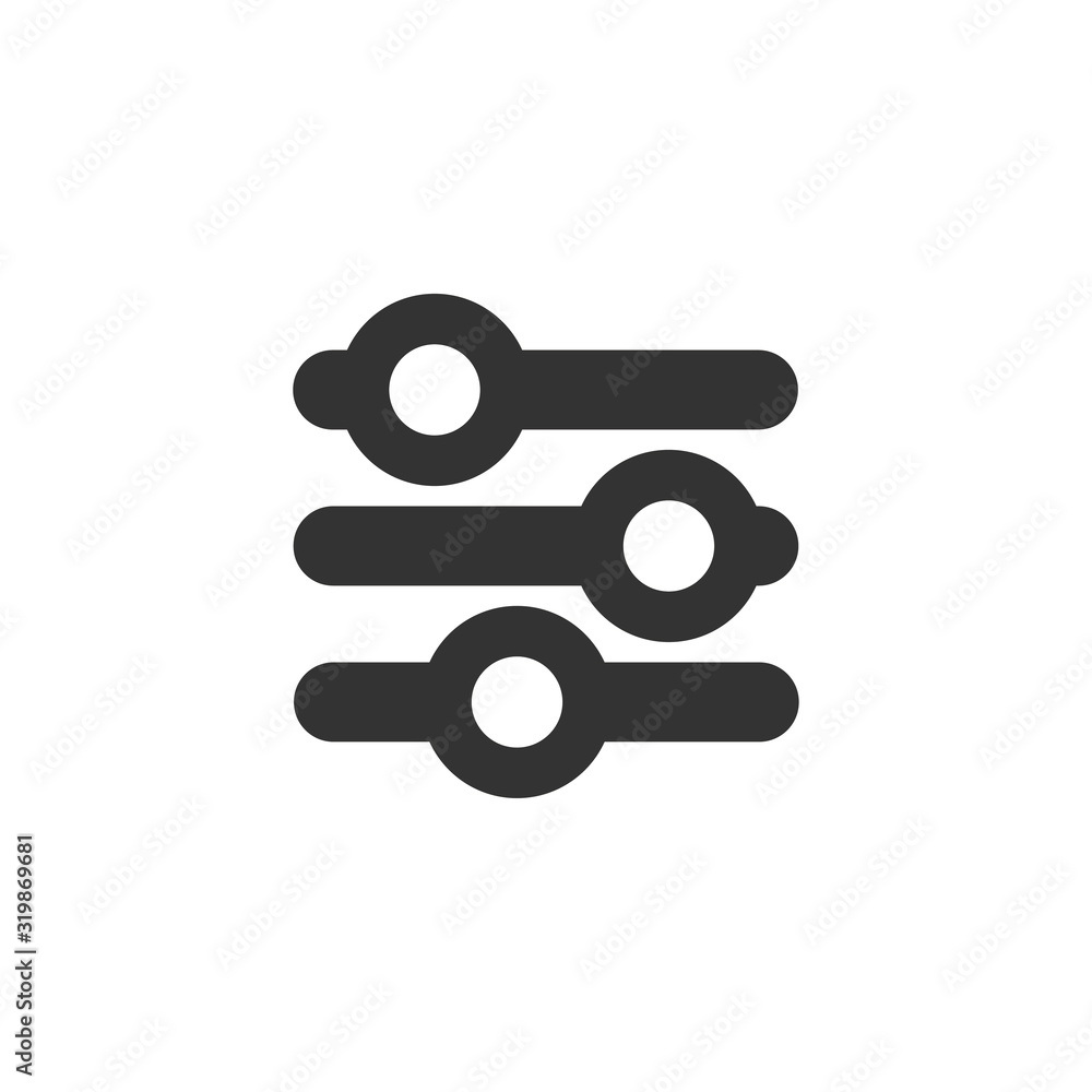 Poster filter control isolated minimal icon. settings line vector icon for websites and mobile minimalistic