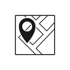  Location. Map. Vector icon isolated on white background.