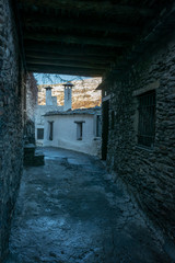 Fototapeta na wymiar Typical alley of the high mountain villages of the Mediterranean coast