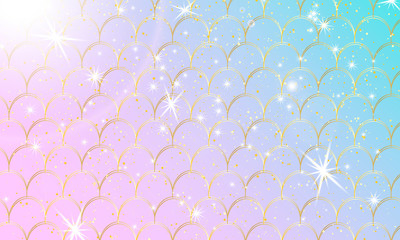 Mermaid kawaii pattern. Fish scale. Vector © KrikHill