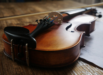 Violon on the sheet music
