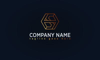 Monogram Letter Gold Logo Design