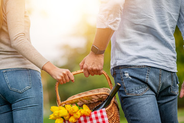 Romantic couple in the park