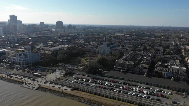 Aerial view of New Orleans in Louisiana USA Circa 2019