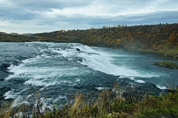 Iceland-view of the Faxi or Vatnsleysufoss waterfall on the Tungufljót river