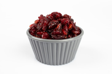 Dried cranberries isolated on white background