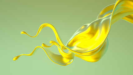 Splash fluid. 3d illustration, 3d rendering.