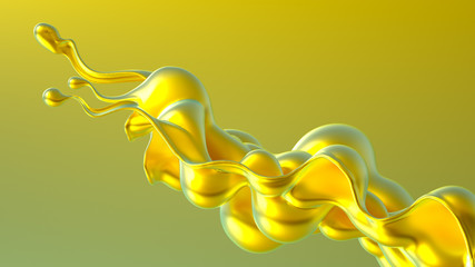 Splash fluid. 3d illustration, 3d rendering.