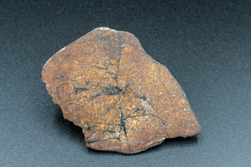 Inside slice of Chondrite Meteorite L Type isolated, piece of rock formed in outer space in the...