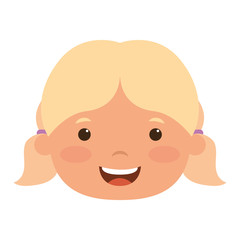 cute little blond girl head character