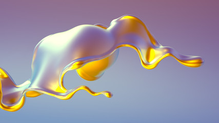 Splash fluid. 3d illustration, 3d rendering.