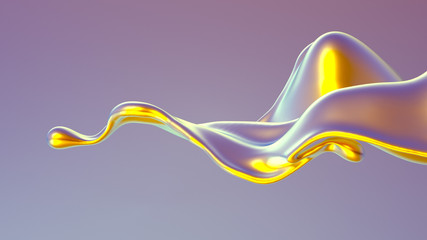 Splash fluid. 3d illustration, 3d rendering.