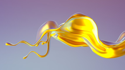 Splash fluid. 3d illustration, 3d rendering.