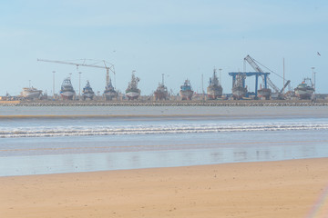View of the Atlantic Ocean from a Beach in Essaouira Morocco