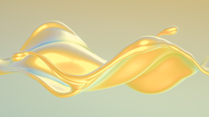 Splash fluid. 3d illustration, 3d rendering.