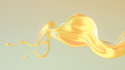 Splash fluid. 3d illustration, 3d rendering.