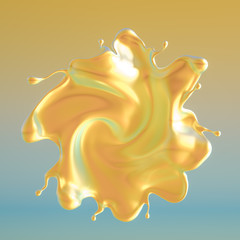 Splash fluid. 3d illustration, 3d rendering.