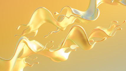 Splash fluid. 3d illustration, 3d rendering.