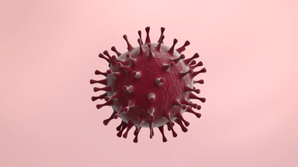 Coronavirus outbreak and coronaviruses influenza background as dangerous flu strain cases as a pandemic medical health risk concept with disease cell as a 3D render - obrazy, fototapety, plakaty