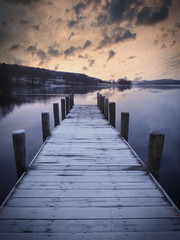 Obraz na płótnie Canvas Coniston Water from Jetty Lake District