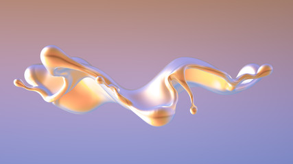Splash fluid. 3d illustration, 3d rendering.