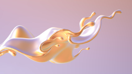 Splash fluid. 3d illustration, 3d rendering.