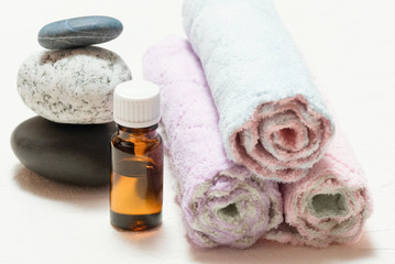 Obraz na płótnie Canvas Spa beauty treatment background. Aromatherapy oil.