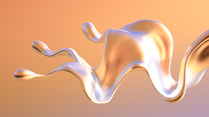 Splash fluid. 3d illustration, 3d rendering.