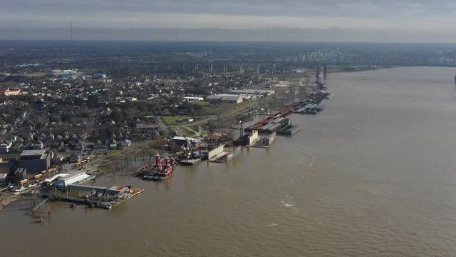 Aerial view of New Orleans in Louisiana USA Circa 2019