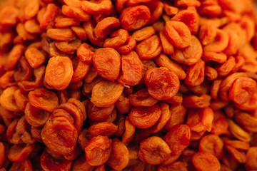 Dried apricots close-up. Background from dried apricots.